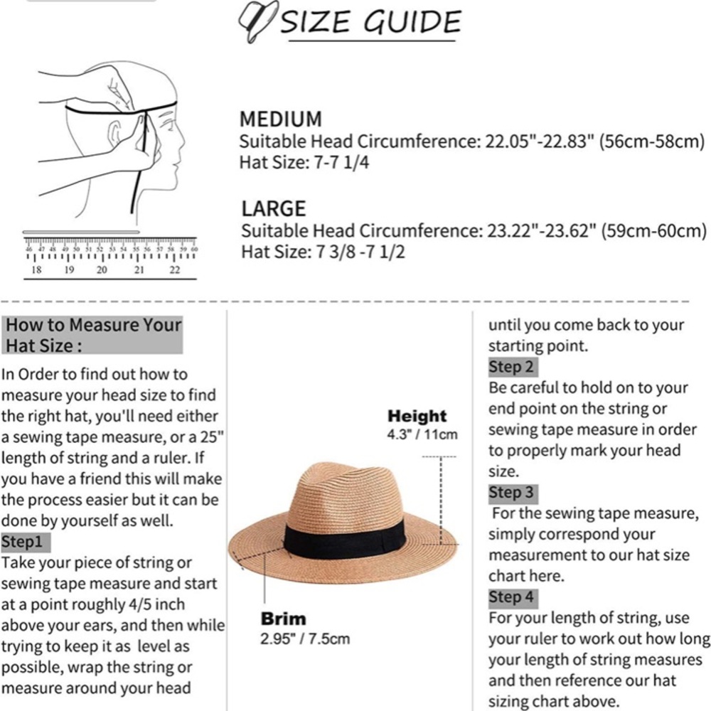 Unisex Wide Brim Straw Panama Hat-Khaki - Picture 6 of 7